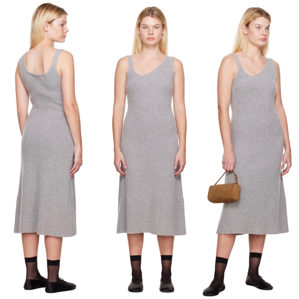 LVIR wool & cashmere blend ribbed knit asymmetric dress OFFERS WILL DECLINE